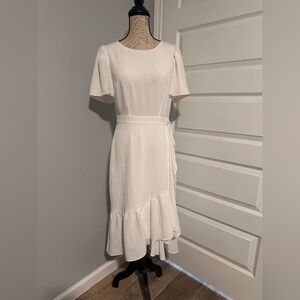 Alex Marie Shelley Wrap ivory Ruffle Dress NWT Size 4